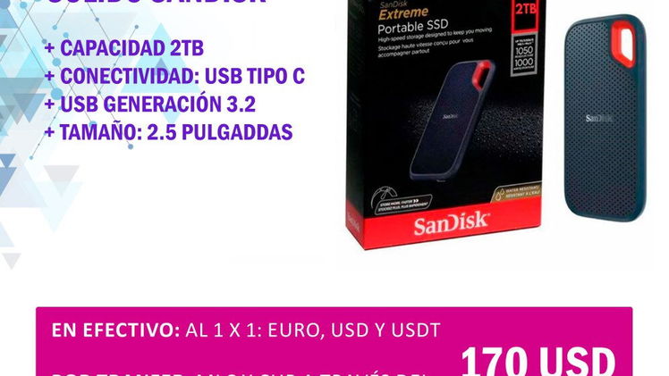 Ssd Port Til Sandisk Extreme De Tb Nuevo A Estren En Habana Del Este