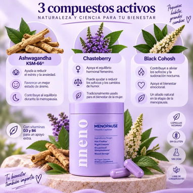 SUPLEMENTO VEGANO Menopausia Probióticos y Prebióticos. Salud vaginal. Bienestar emocional. Suplemento Natural Mujer - 3/7
