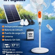 Ventilador Recargable DISA de pedestal con 2 bombillos recargables y panel solar. - Img 55184053