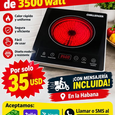 Venta de Cocinas Infrarrojo Challenger de 3500 watt con mensajeria incluida en la Habana por solo 35 usd en efectivo - 4/4