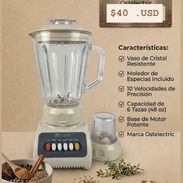 Batidora Vaso de Cristal Resistente Moledor de Especias Incluido © 10 Velocidades de Precisión Capacidad de 6 Tazas (48 - Img 55955957