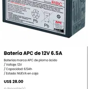 Batería APC de 12V 6.5A. Nueva a estrenar - Img 49514097