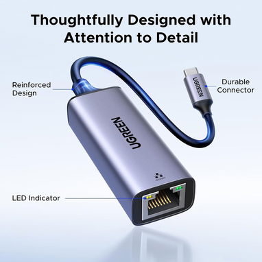 ADAPTADOR UGREEN USB-C A ETHERNET GIGABIT RJ45 1000MBPS ENVÍO DISPONIBLE + GARANTÍA - 8/9