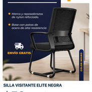 🪑 Silla visitante Elite negra | Diseño práctico y envío gratis 🚚 - Img 58219591