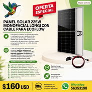 PANEL SOLAR 225W MONOFACIAL LONGI CON CABLE PARA ECOFLOW - Img 57190170