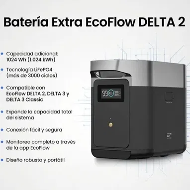 Ecoflow Bateria Extra Modelo Delta 3 y Delta 2 - Img 121425859