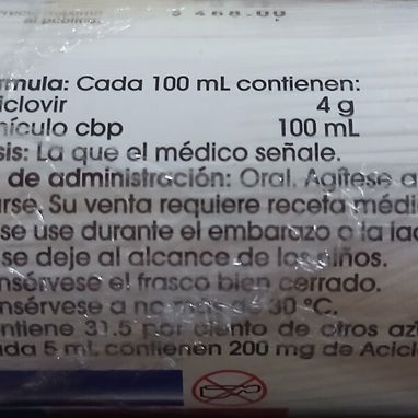 Aciclovir Suspensión, frasco de 120ml vence Agosto 2027 - 2/3