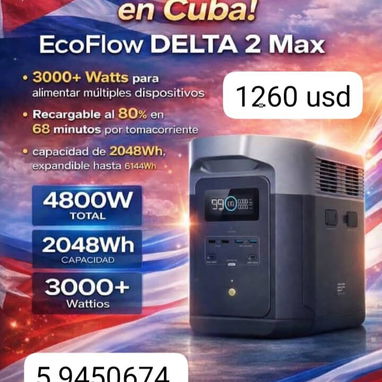 Ecoflow Delta 2 max. $1260 usd 4800W Delta 3 3600W $770 usd - Img 119666079