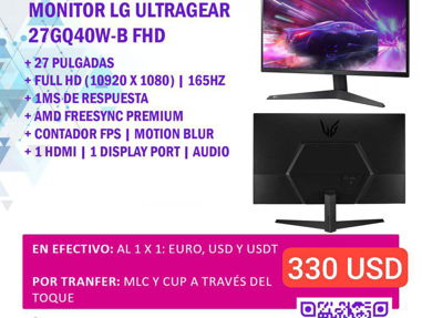 Monitor LG Ultragear 27GQ40W-B FHD | 27 Pulgadas | 165Hz | 1 HDMI | 1 Display Port | 330USD - Img 62745231