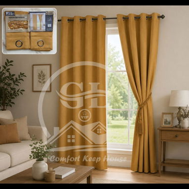 cortinas con diseño tapa sol blackout con borlas el juego d dos paños - Img 123876795