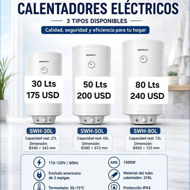 Calentador de Agua Eléctrico 30 Litros 110 V.  Domicilio Incluído en La Habana - 2/2
