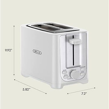 🍞 BELLA Tostadora 2 Rebanadas Ranuras Anchas Auto Shut-Off Blanca 6 Niveles + Defrost & Reheat | Envío* + Garantía** - Img 112949937