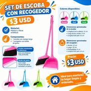 Set de escoba con recogedor, rosado, azul y verde... - Img 57646855