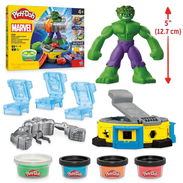 Hasbro Play-Doh Marvel Hulk Smash & Squish Playset 4 Cans 142 g (5 oz) - Img 58148432
