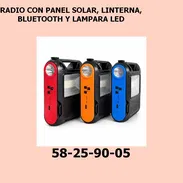 RADIO CON PANEL SOLAR, LINTERNA, BLUETOOTH Y LAMPARA LED - Img 55729341