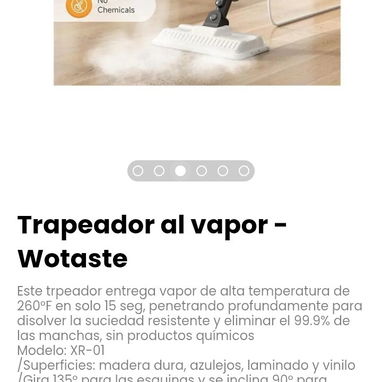 Trapeador al vapor - Wotaste. Modelo: XR-01 - 3/6
