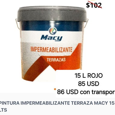Pintura impermeabilizante blanca y roja - Img 116459926
