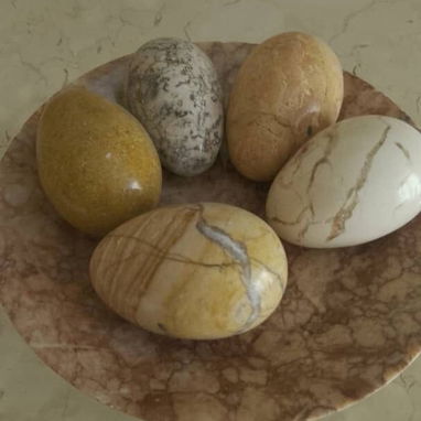 Adorno de mármol plato con huevos decorativos - 2/2