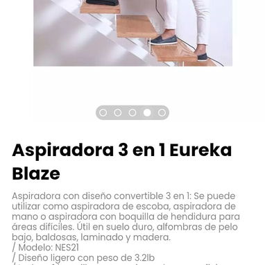 Aspiradora 3 en 1 Eureka Blaze. Se puede utilizar como aspiradora de escoba, aspiradora de mano o  con boquilla - 3/4