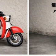 Moto Scooter clásico estilo Vespa clásica roja y blanca con 150 CC de combustión en buen estado - Img 57892032
