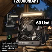 Ventilador portátil compacto y silencioso Warmco D4, 20000mAh, Garantía de 1 mes, Entrega por un mínimo costo según muni - Img 56840055