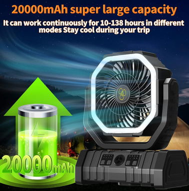 Ventilador recargable de 12 pulgadas 20000mAh tienen buena potencia de aire dura 14h en la max velocidad - Img 69395414