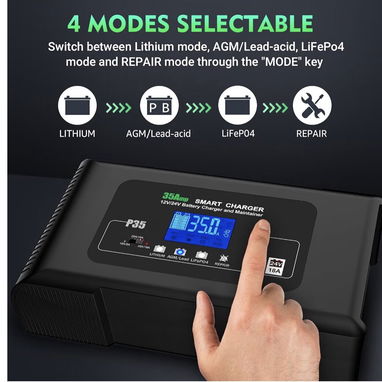 Cargador de baterías inteligente P35Amp  Litio. LiFePO4 - 3/8