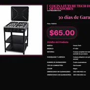 Cocina Gas 4 Quemadores Future Tech FT-004 495mm, FT-004 Future Tech Cocina 4 Quemadores Gas 495x495x850 . - Img 57426717