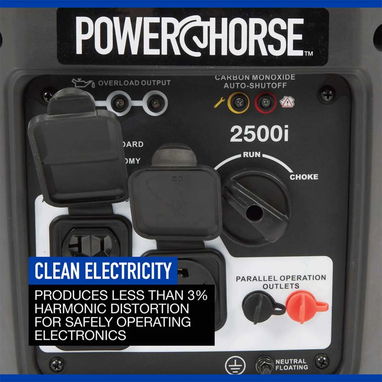 NEW Powerhorse 6075628 Inverter Generator, 2500 Surge Watts, 1800 Rated Watts - 5/7