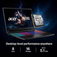 Acer Nitro V ANV16-72-73C7, Display 16.0" WUXGA (1920 x 1200) IPS 180Hz, Intel Core 7 240H, NVIDIA GeForce RTX 5060 GPU( - Img 56880549