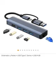 Adaptador de estación de acoplamiento 5 EN 2 multifuncional modelo BYL-2208TU Entrada USB 3.0/Tipo-C, Salida  1XUSB 3.0 - Img 50681240