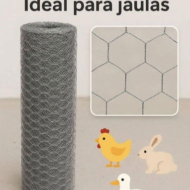 👾👾📢Mallas galvanizadas de triple torcion importadas , para pollos , aves , conejos . Huecos exagonales 50 m x 1 m . - 2/2