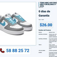 TENIS NIKE AIR FORCE GRIS CON BLANCO Y AZUL VPT-0350 - Img 55993425