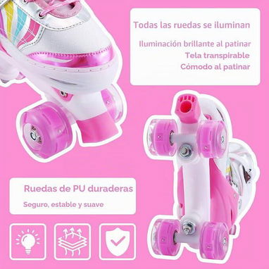 ☎️53544655 🛵 Entrega Disponible ⭐Patines Ajustables para Niños y Niñas – Color Blanco y Rosa ⭐ - 2/5