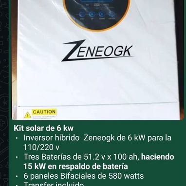 *Kit solar de 10 kw* - Inversor híbrido MUST para la 110/220 v - *Batería Must de 10 kw* ,51.2 v x 200 ah - 4/10