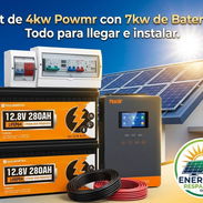 Kit de 4kw Powmr y 7kw de Batería Ecoworty. * Inversor Powmr 4kw. * 2x Baterias Ecoworty 12v 280ah[7kw - Img 57303706