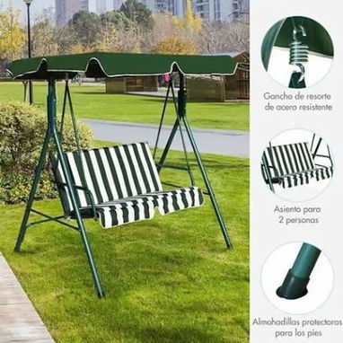 COLUMPIO DE TERRAZA / JARDIN / MATERIALES DE ACERO Y LONA / PARA HASTA 2 PERSONAS / NUEVOS / - Img 112521217