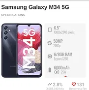 Samsung M34 5G 6/128 nuevo sellado, garantia - Img 50403486