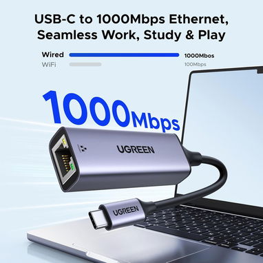 ADAPTADOR UGREEN USB-C A ETHERNET GIGABIT RJ45 1000MBPS ENVÍO DISPONIBLE + GARANTÍA - 2/9