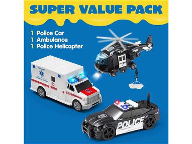 ⭐️JUGUETE Vehículo⭐ COMBO Carros de Policía . Ambulancia + Patrulla + Helicóptero Luces, Sonido. SELLADO!☎️53356088 - Img 65474937