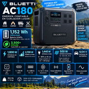 BLUETTI Estación de energía portátil AC180, batería de reserva LiFePO4 de 1152 Wh con 2 salidas de CA de 1800 W - Img 57331265