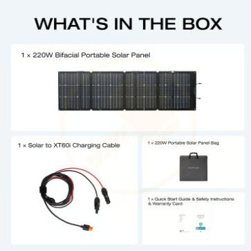 Panel Solar Portátil ECOFLOW 220W, Plegable / 375 USD - Img 118893067