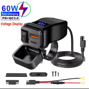 $15 USD cargador de móvil para moto carga rápida 60w - Img 124092188