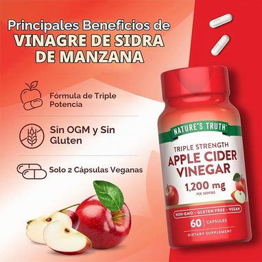 Vinagre de Sidra de Manzana 1200mg (Nature's Truth · 60 cápsulas) - 5/7