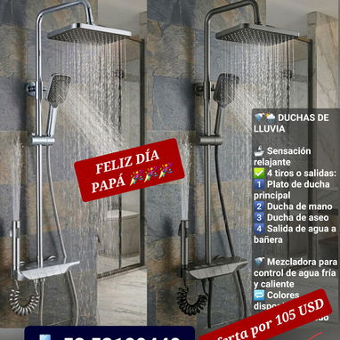 Desagües / llaves mezcladoras / ducha 4 tiros / ducha de hidromasaje / espejo led táctil - Img 123469492