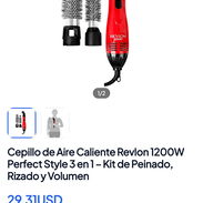 Cepillo de Aire Caliente Revlon 1200W Perfect Style 3 en 1 - Kit de Peinado, Rizado y Volumen - Img 56887701