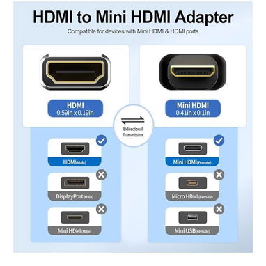 Adaptador Mini HDMI a HDMI, 8K - Img 123340107