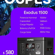 ESTACION DE CARGA OUPES EXODUS 1500 ⚡ Especificaciones destacadas • Capacidad de batería: 1488 Wh • - Img 55312618
