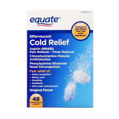 Equate Effervescent Cold Relief para la gripe analgésico y reductor de fiebre, congestión, estornudos, dolor de cabeza - Img 119597180