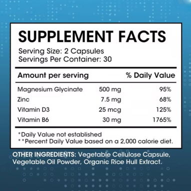 "4 en 1" Glycinate de Magnesio + Zinc, Vitamina D3 y Vitamina B6; - Img 120148801